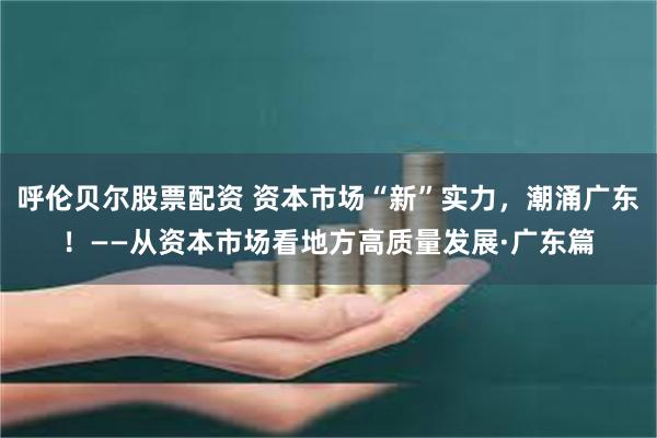 呼伦贝尔股票配资 资本市场“新”实力，潮涌广东！——从资本市场看地方高质量发展·广东篇