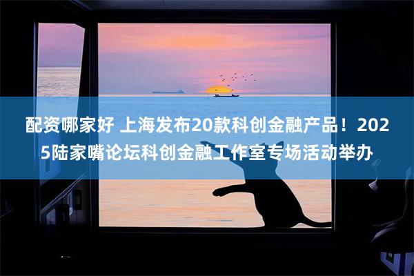 配资哪家好 上海发布20款科创金融产品！2025陆家嘴论坛科创金融工作室专场活动举办
